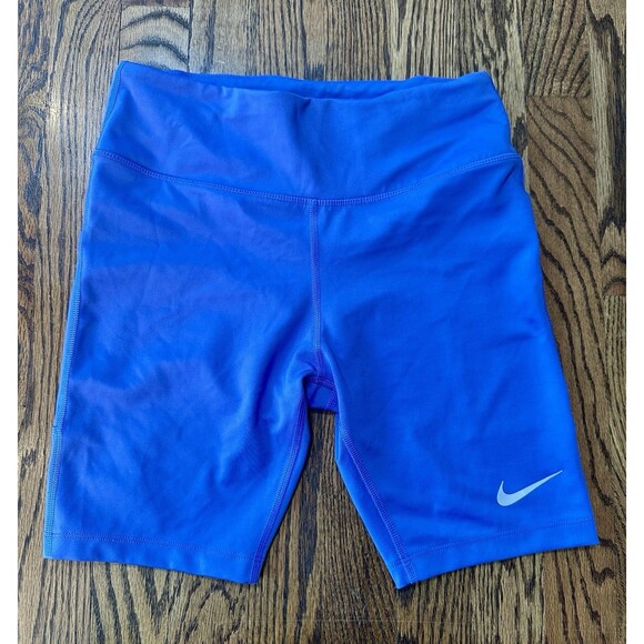 Nike Universa Small High Waisted 7” Biker Shorts Dri-Fit With 3 Pockets Purple - Picture 1 of 8